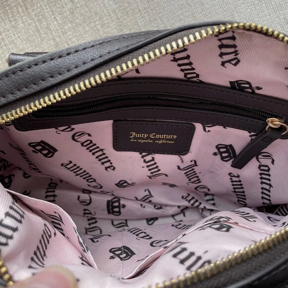 Juicy Couture "The Key to Juicy" Velour Dome Satchel Crossbody Bag Olive Green - Picture 3 of 4